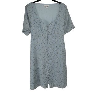 And Now This Dress Size Medium Blue Micro Floral Babydoll Y2K Coquette